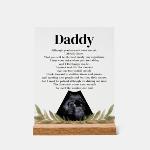 Oprechte Bump Gedicht voor Daddy Ultrasonography Acryl Bord