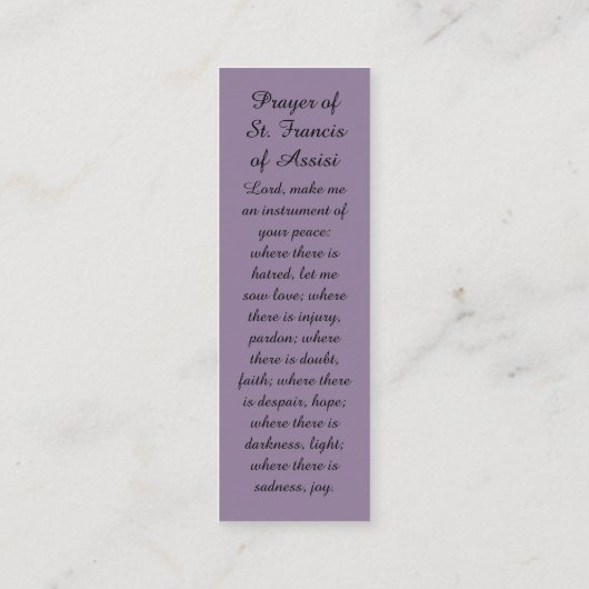 Oprechte condoleances boek Mark Prayer Kaart Contactkaartje (Achterkant)