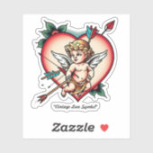 Oprechte Cupido en Pijl Inkt Sticker (Vel)