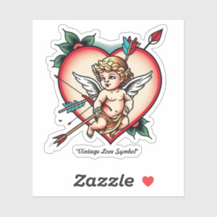 Oprechte Cupido en Pijl Inkt Sticker