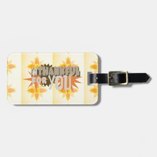 Oprechte dankbaarheid: "Dankbaar voor jou" met lie Bagagelabel (Voorkant horizontaal)