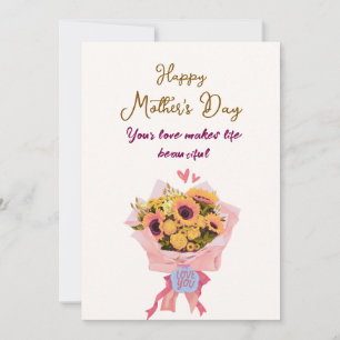 Oprechte gelukkige Moederdag kaart voor mama
