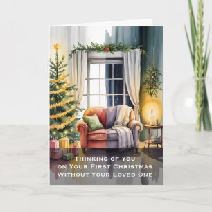 Oprechte Kerstscène Met Wintercontrast Kaart