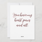 Oprechte poten Valentijnsdag Kaart (Achterkant)