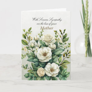 Oprechte sympathie Witte Groene Rozen Sympathiekaa Kaart