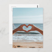 Oprechte verbinding aan het strand briefkaart (Voorkant / Achterkant)