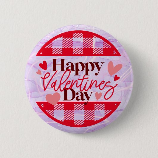 oprechte viering: Happy Valentijnsdag Button (Voorkant)