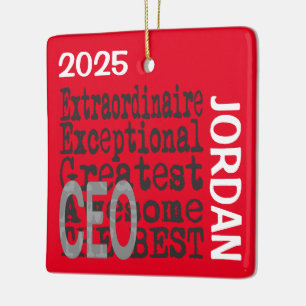 Oprichter Directeur CEO Extraordinaire AANGEPAST Keramisch Ornament