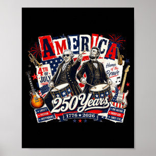 Oprichter Vader Abe Lincoln Speelt Gitaar 250e Poster