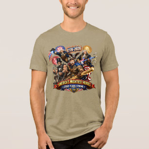 Oprichters Superheldenploeg 250e Verjaardag Tri-Blend Shirt