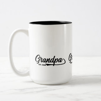 Oprichting Nieuwe Opa Jaar Typografie Tweekleurige Koffiemok