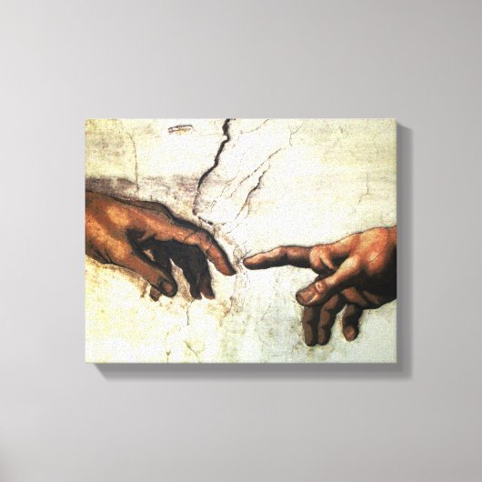Oprichting van Adam - Hands Michelangelo 1475 - 15 Canvas Afdruk (Voorkant)