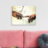 Oprichting van Adam - Hands Michelangelo 1475 - 15 Canvas Afdruk (Insitu (Woonkamer))