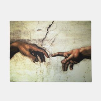 Oprichting van Adam - Hands Michelangelo 1475 - 15 Deurmat