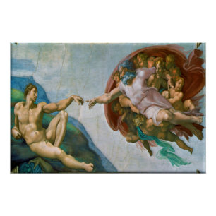 Oprichting van Adam - Michelangelo 1475 - 1564 Perfect Poster