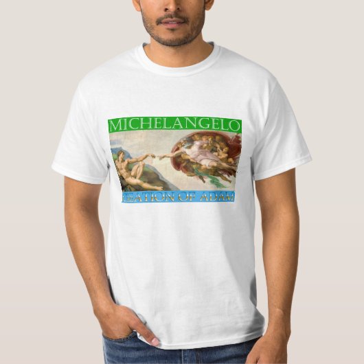 Oprichting van Adam - Michelangelo, Sixtijnse Kape T-shirt (Voorkant)