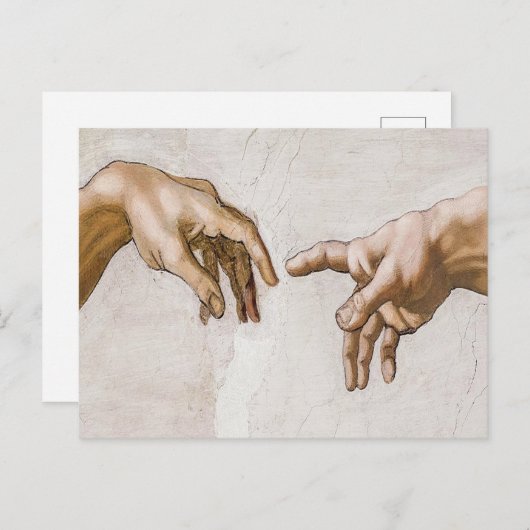Oprichting van Adam Sistine Chapel - Michelangelo Briefkaart (Voorkant / Achterkant)
