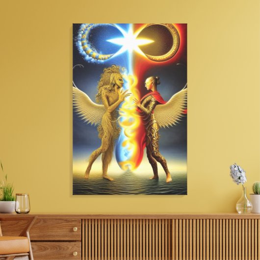 Oprichting van de yin- en Yang Canvas-afdruk Canvas Afdruk (Insitu (Woonkamer))
