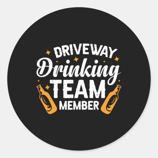 oprit Drink teamlid Ronde Sticker (Voorkant)