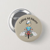 Oproep aan alle bikers verjaardag ronde button 5,7 cm (Voorkant /achterkant)