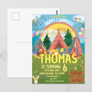 Oproep aan alle gelukkige kampeerders Kamperen Briefkaart