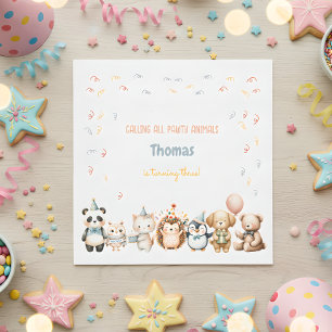 Oproep alle pawty dieren verjaardagsfeestje servet