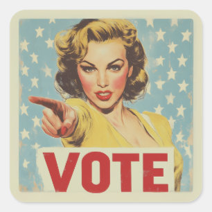 Oproep tot actie: stem! vierkante sticker