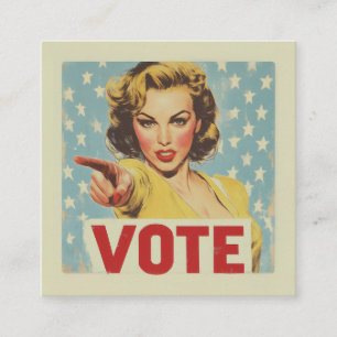 Oproep tot actie: stem! vierkante visitekaartje