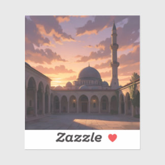 Oproep tot gebed – Moskee Minaret Kunst Vierkant Sticker