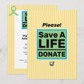 Oproep tot orgaandonatie kaart (Voorkant / Achterkant)