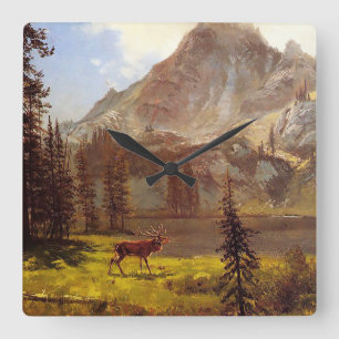 Oproep van de Wilde door Albert Bierstadt 1876-77 Vierkante Klok