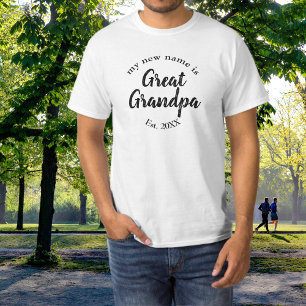 Oproep voor overgrootvader met oprichtingsjaar in t-shirt