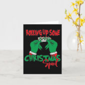 Oprollen van wat kerstsfeer - grappige vakantie kaart (Gele Bloem)