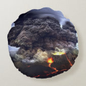 Opruiende vulkaan in de bergen rond kussen (Achterkant)