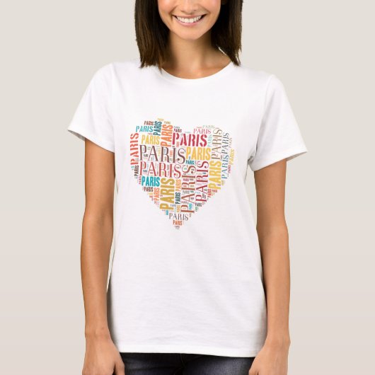 Opschriften Parijs in het hart T-shirt (Voorkant)