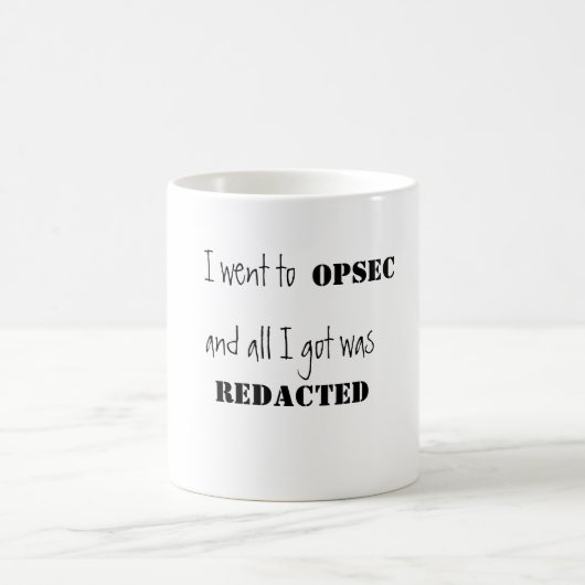 OpSec Redoned Souvenir 11 oz Classic White Mok (Center)