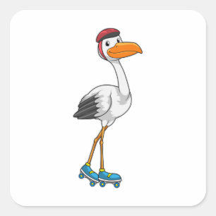 Opslaan als gealigneerd skater met Roller-schaatse Vierkante Sticker