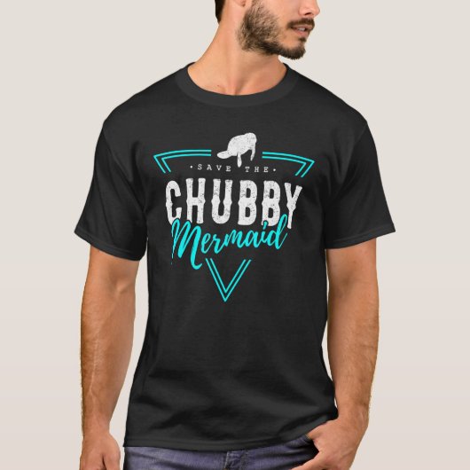 Opslaan Chubby Mermaid  Manatee T-shirt (Voorkant)