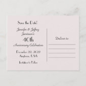 Opslaan Datum 40e Jubileum Party Flowers Aankondigingskaart (Achterkant)