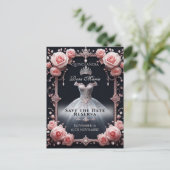 Opslaan Datum/ Reserveer Spaans Quinceañera Rosas Aankondigingskaart (Staand voorkant)