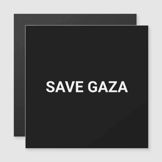 Opslaan Gaza zwart wit aangepaste tekst magnetisch (Voorkant / Achterkant)