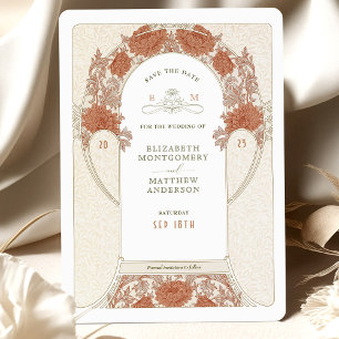 Opslaan van de datum Art Nouveau William Morris In Kaart