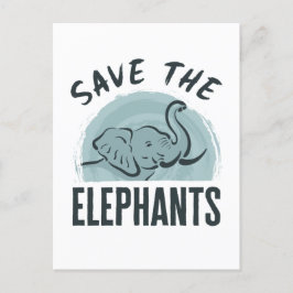 Opslaan van de ellephants-natuuractiviste Elephant Briefkaart