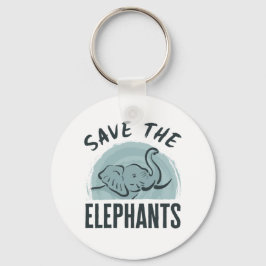 Opslaan van de ellephants-natuuractiviste Elephant Sleutelhanger