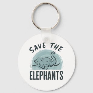 Opslaan van de ellephants-natuuractiviste Elephant Sleutelhanger
