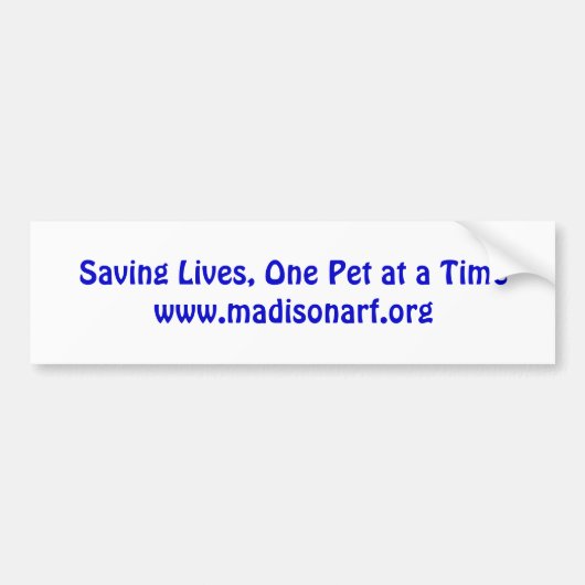 Opslaan van levens, één pakket tegelijkwww.madison bumpersticker (Voorkant)