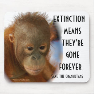 Opslaan van orangutans Geen apenhandel Muismat