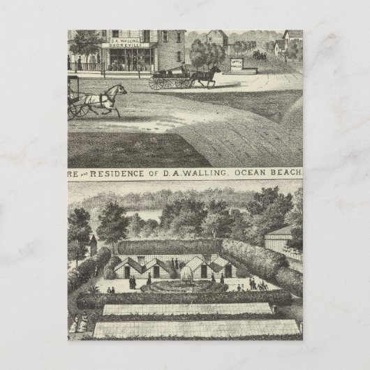 Opslag en verblijf van DA Walling Briefkaart (Voorkant)