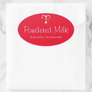 Opslag Keuken Stickers-Poeder Melk Ovale Sticker