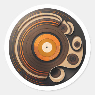 Opslagdag Cool Retro vinyl Record Vinyl Ronde Sticker
